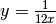 y = \frac{1}{12x}